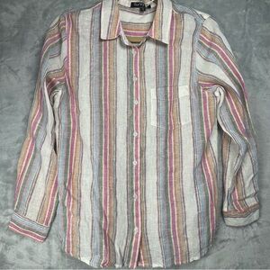 Velvet Heart Multicolor Striped Women’s Button-Down Shirt